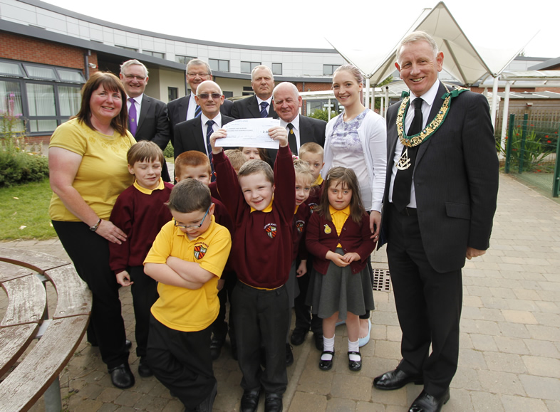 Tom Davidson and others at Firpark School